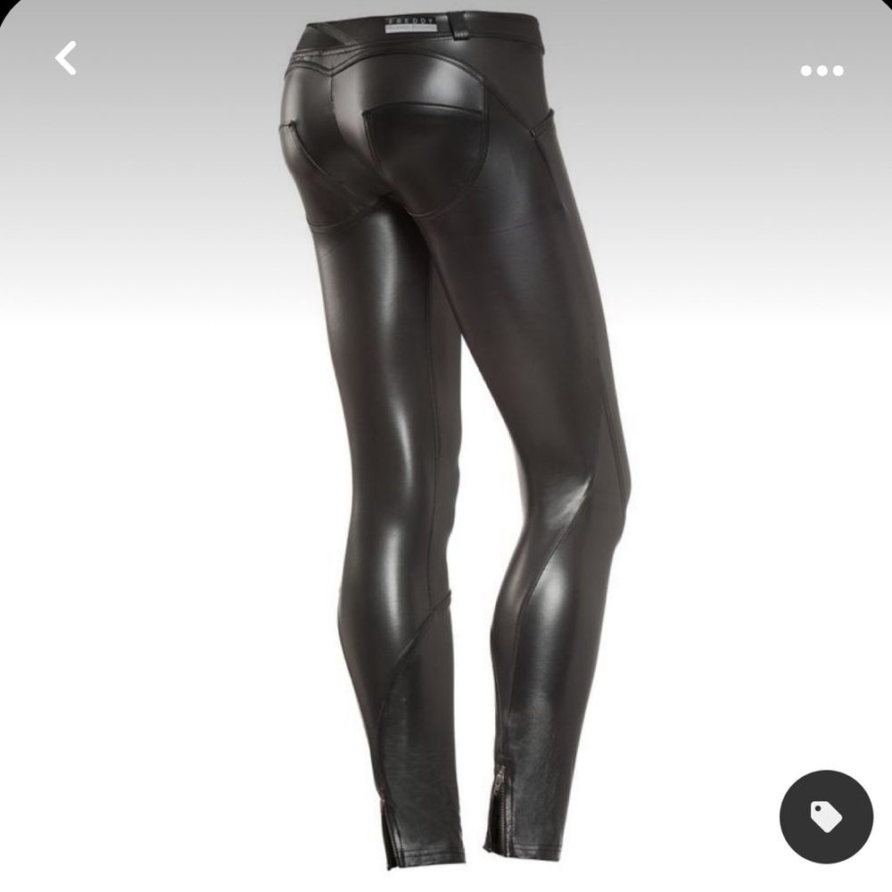 FREDDY WR.UP Pants Michiko Koshino Vegan Leather Crop sz Small